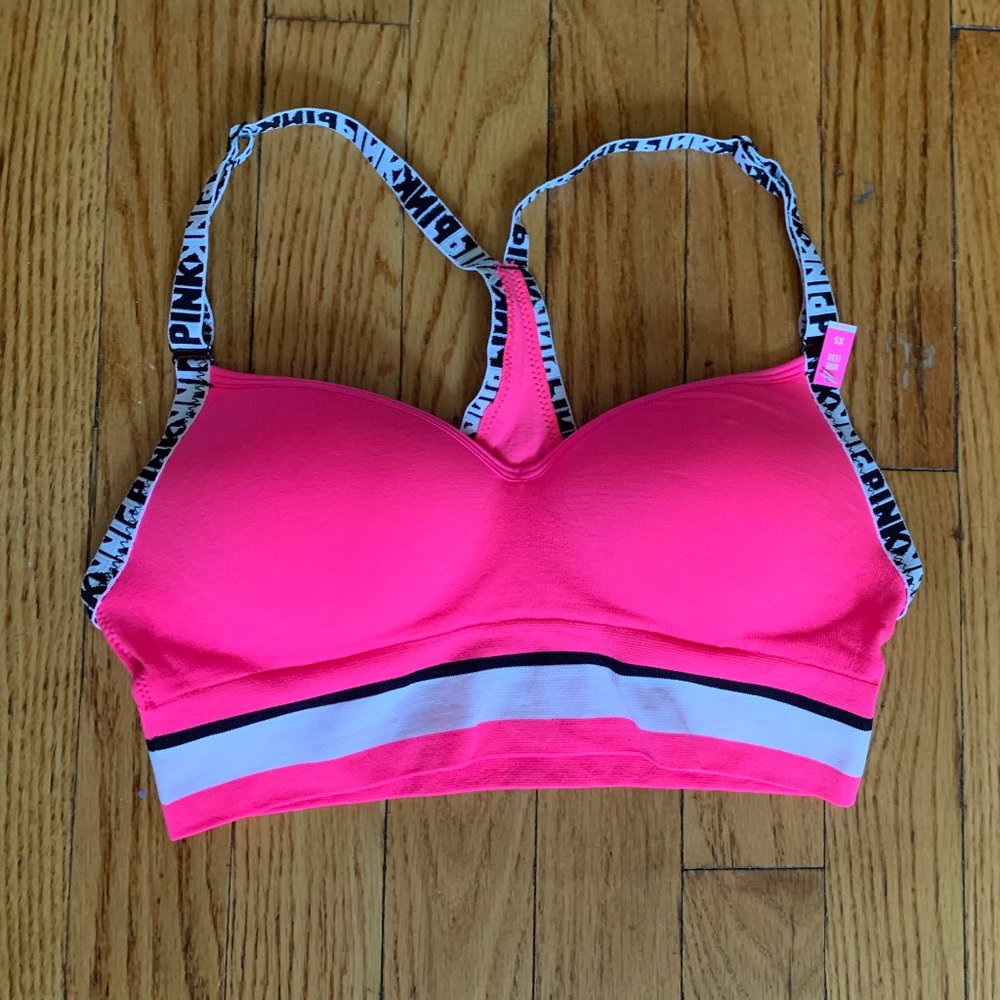 VS - Pink wireless push up sports bra
